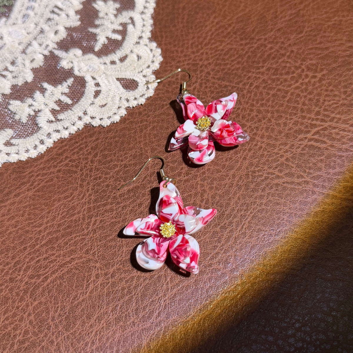 Marbled Bloom Drop Earrings