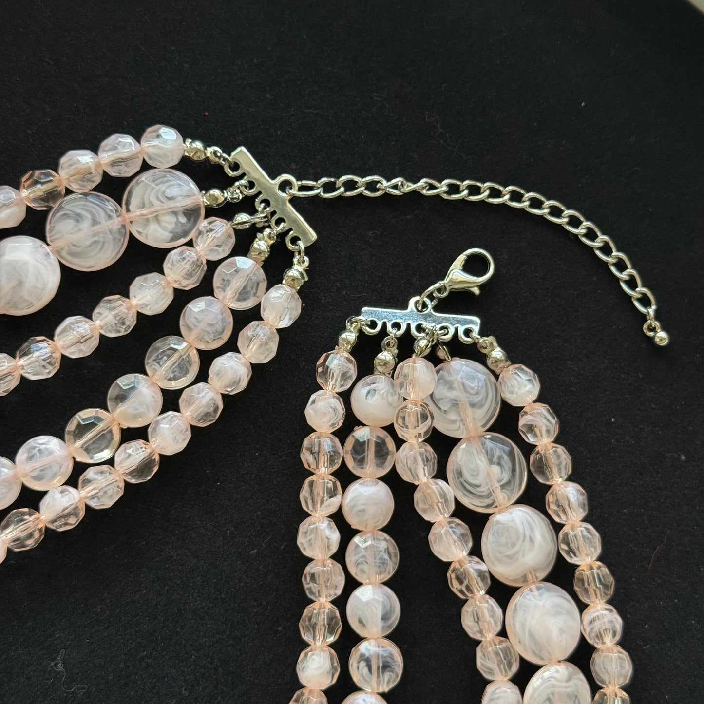 Blush Pink Multi-Strand Resin Bead Necklace