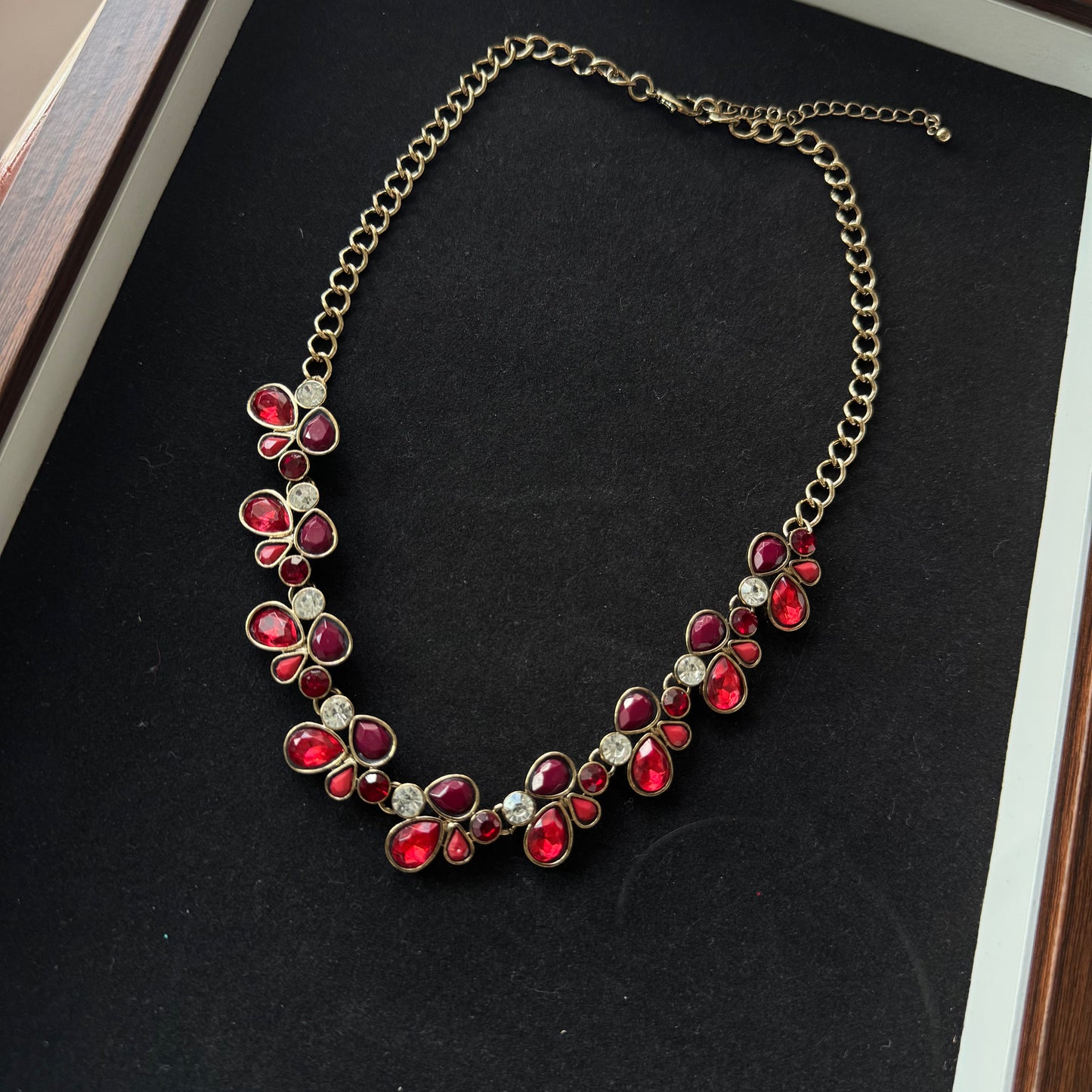 Red Teardrop Statement Necklace