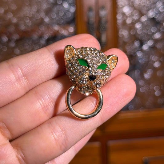Pavéd Panther Push-Back Earrings