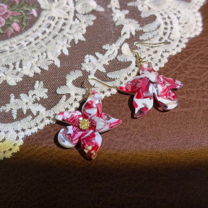 Marbled Bloom Drop Earrings