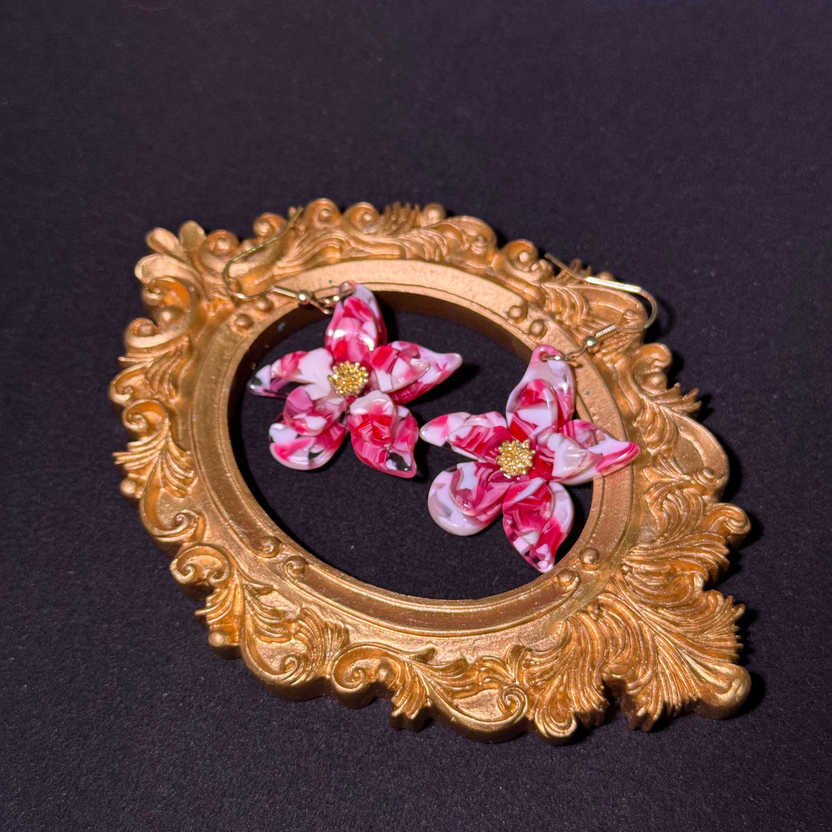 Marbled Bloom Drop Earrings