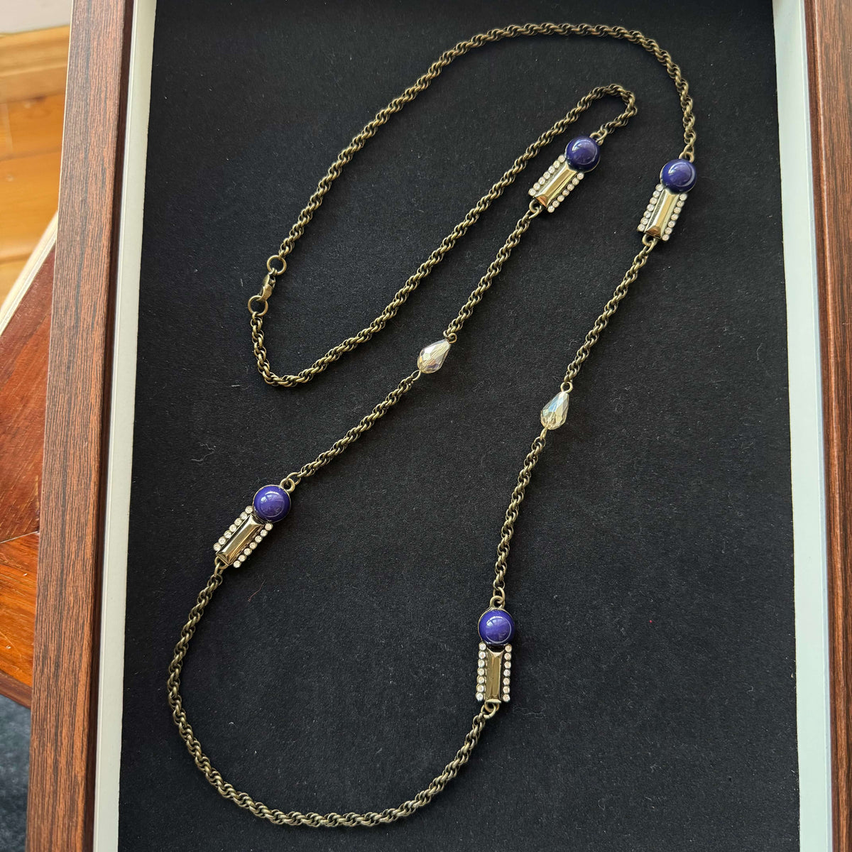 Vintage Rope Chain Necklace with Purple Accents