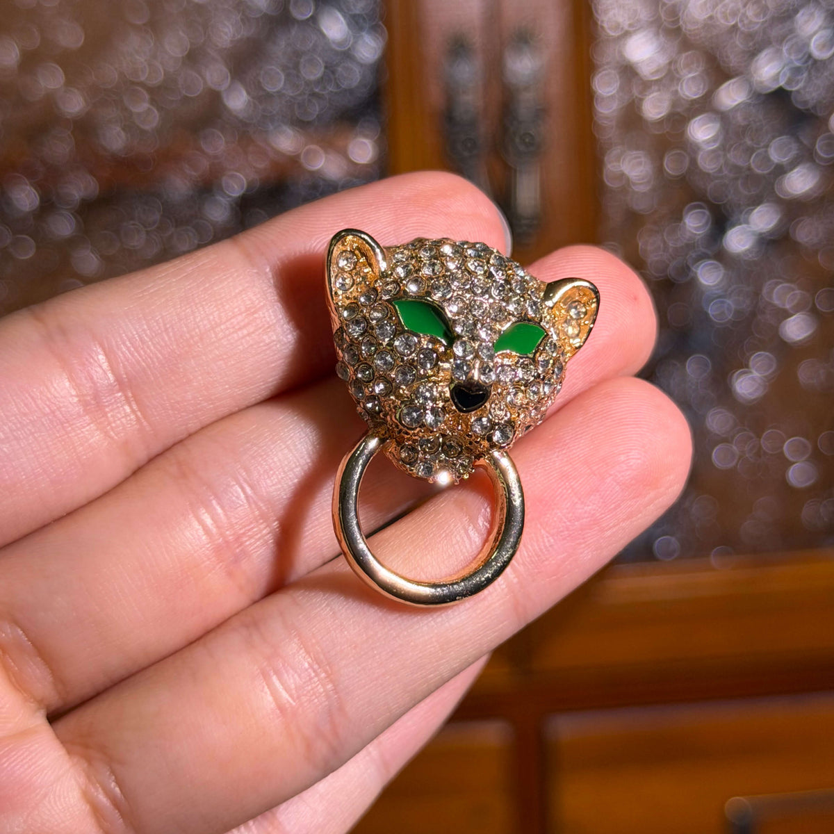 Pavéd Panther Push-Back Earrings